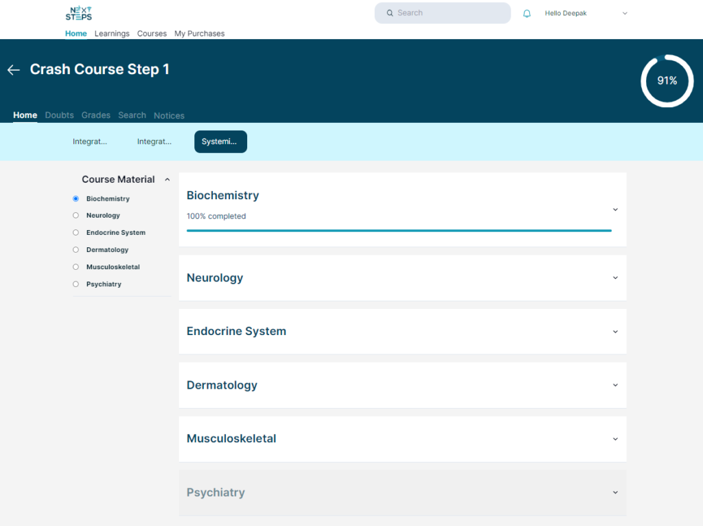 USMLE Step 1 Crash Course Syllabus - Next Steps