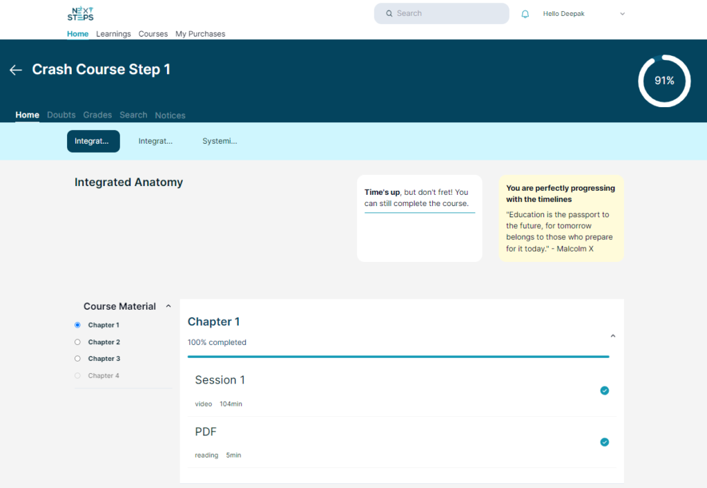 USMLE Step 1 Crash Course Personalized Mentor - Next Steps